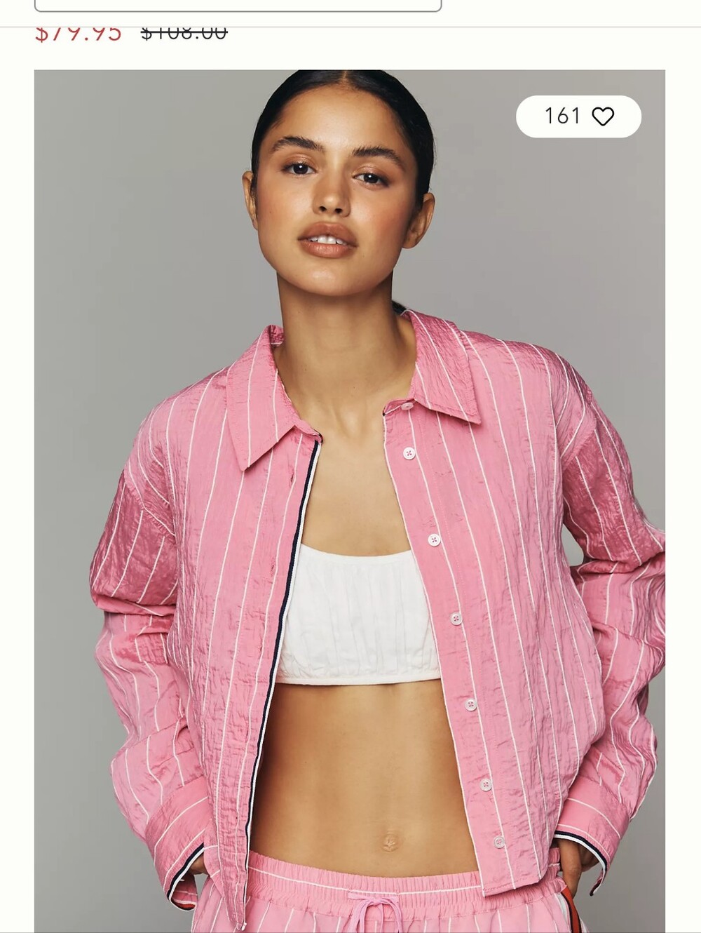 Anthropologie Maeve Silken Crop Buttondown Shirt NWT